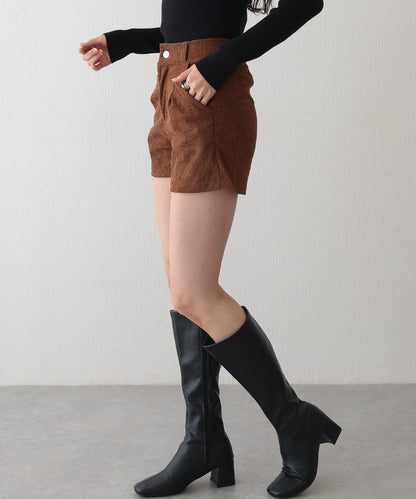 タック フレア コーデュロイ パンツ キュロット