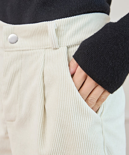 タック フレア コーデュロイ パンツ キュロット