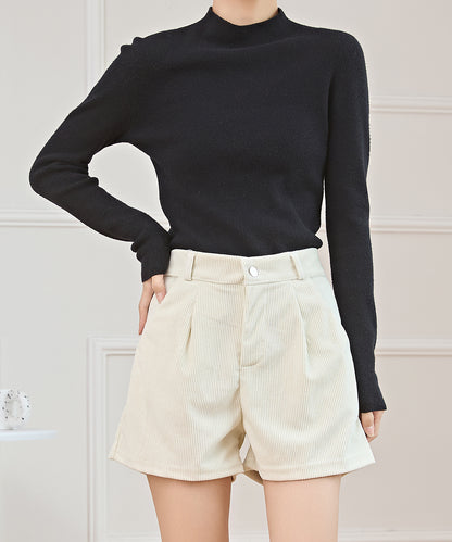 タック フレア コーデュロイ パンツ キュロット