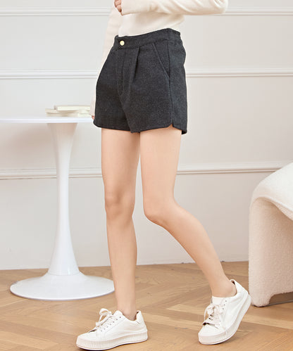 ウールライク サイド スリット ショート パンツ