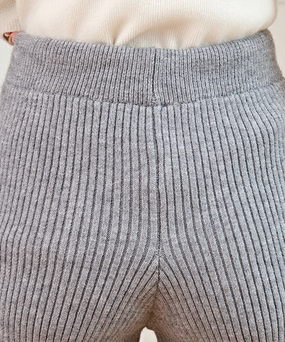 リブ ニット リボン付き ショート パンツ