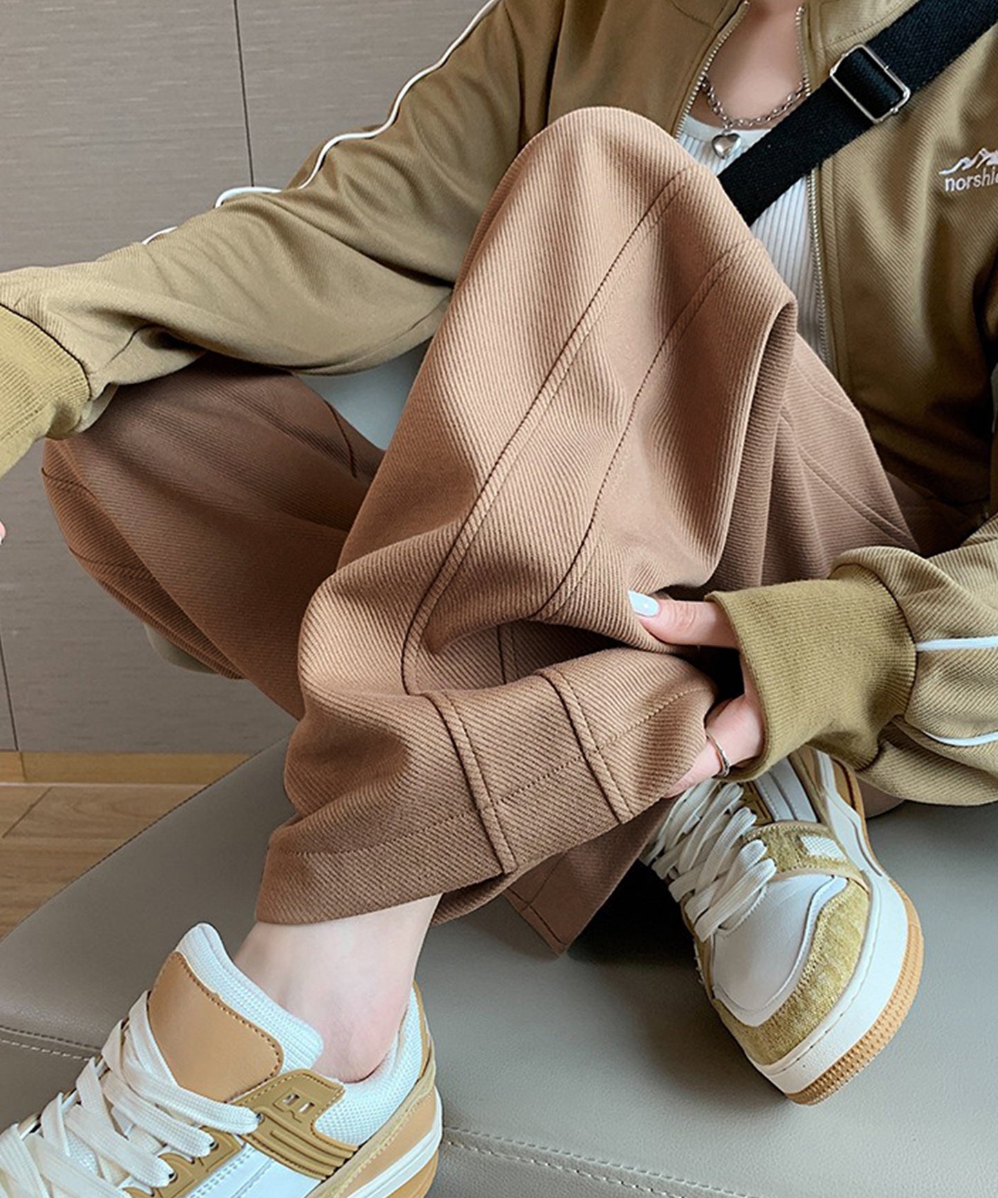 ライン ワイド スウェット トラック パンツ