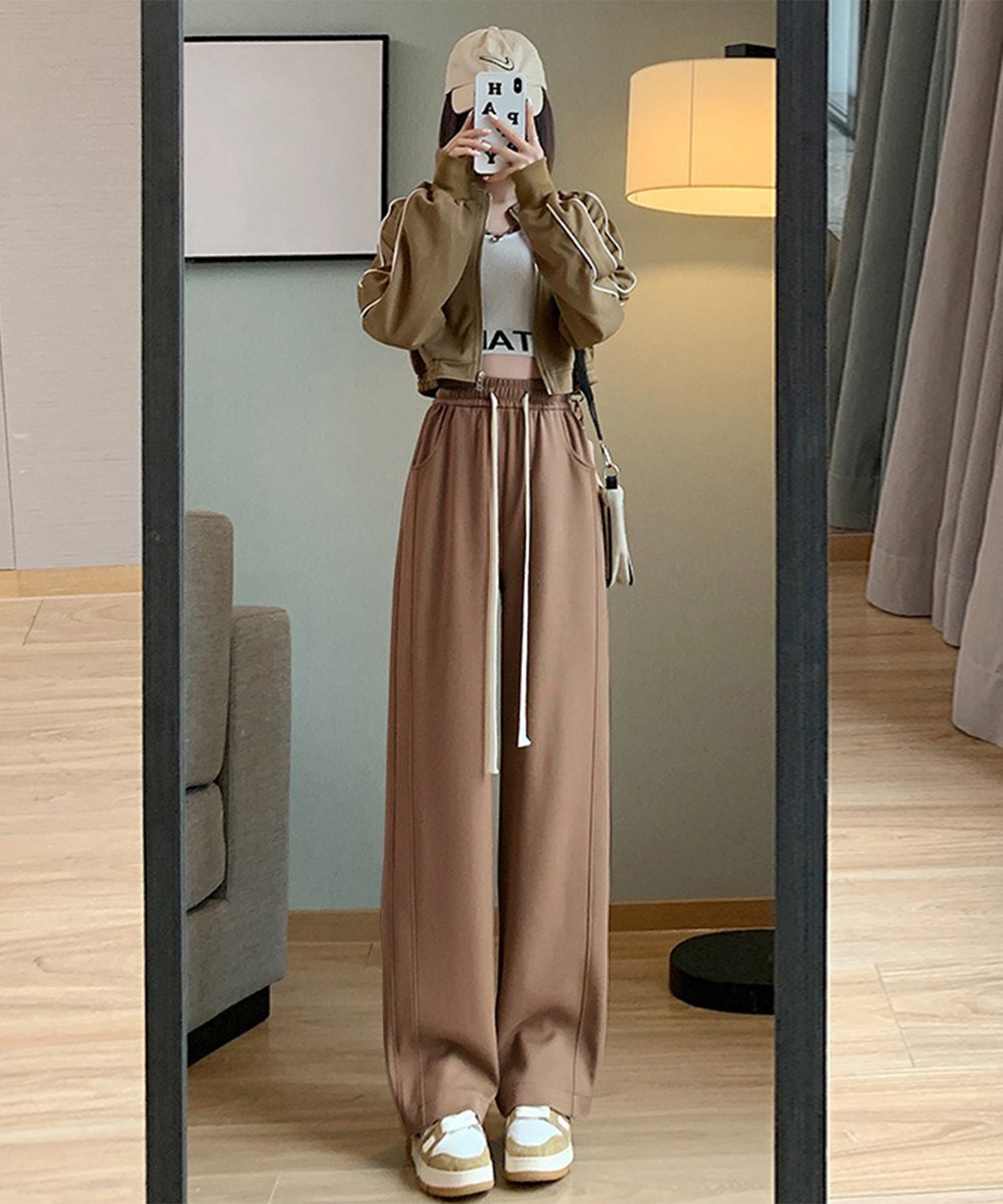 ライン ワイド スウェット トラック パンツ