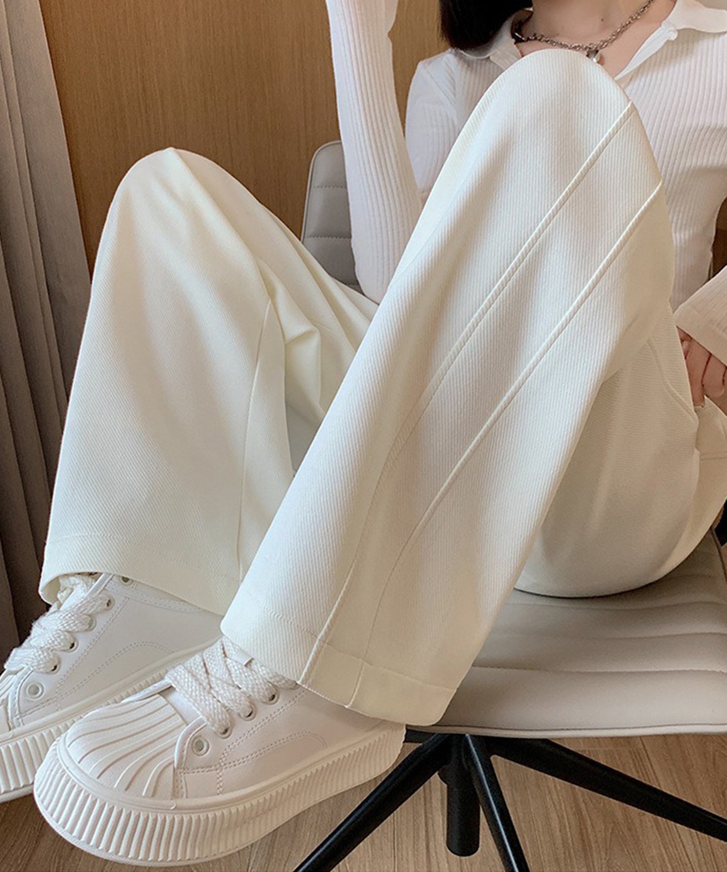 ライン ワイド スウェット トラック パンツ