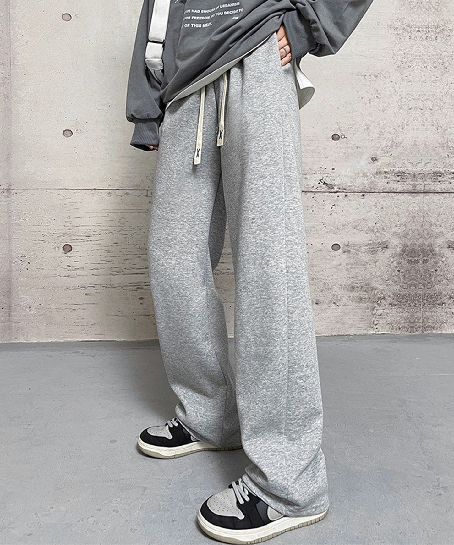 セミワイド ベーシック スウェット トラック パンツ