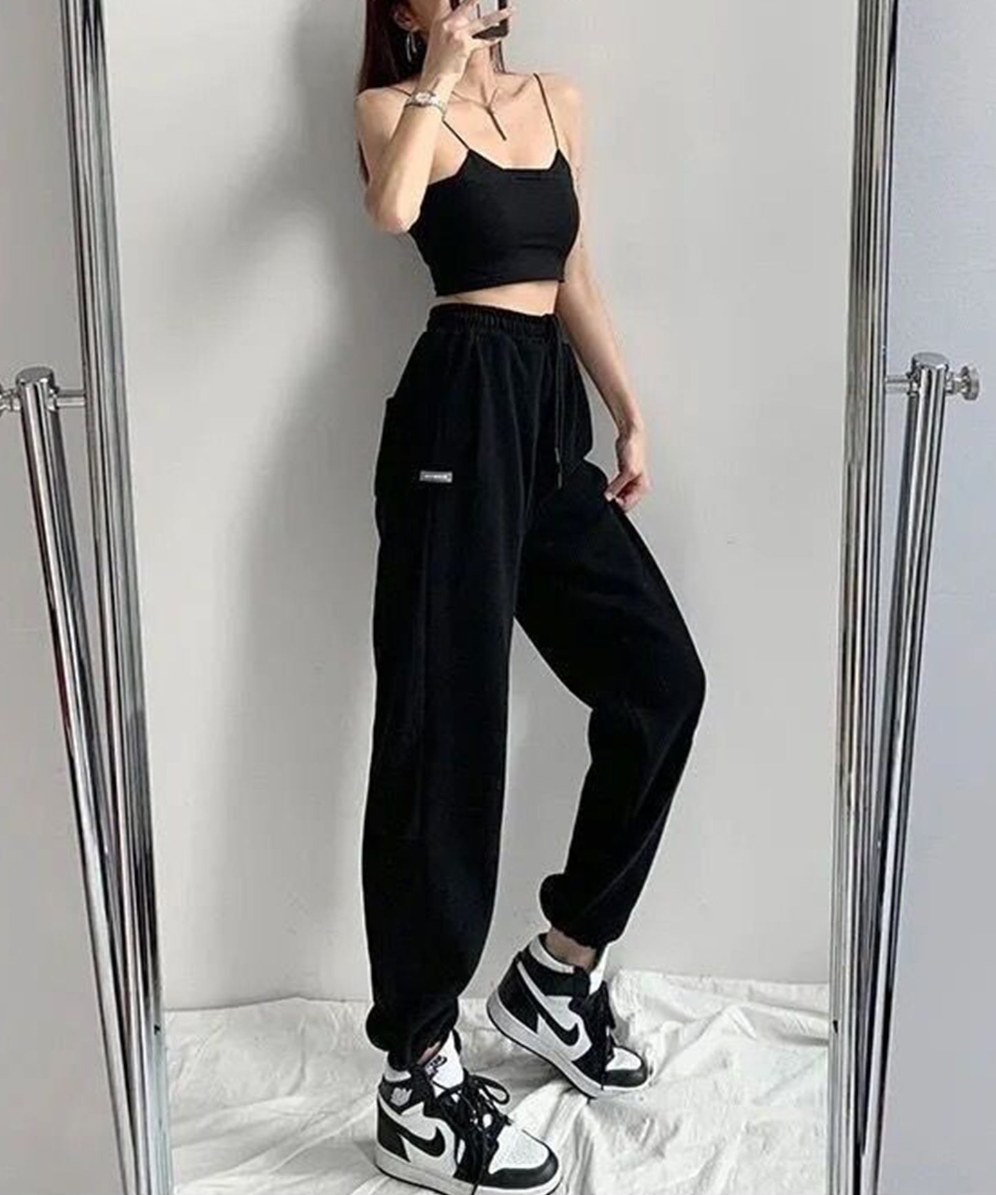 裾絞り ドロスト スウェット トラック パンツ