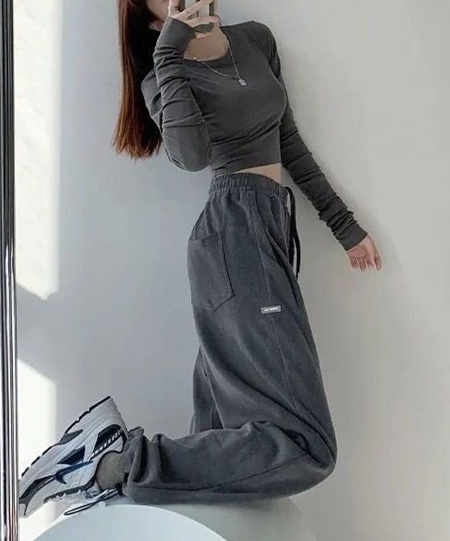 裾絞り ドロスト スウェット トラック パンツ