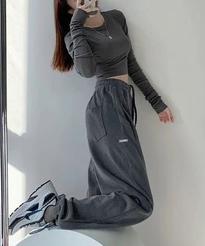 裾絞り ドロスト スウェット トラック パンツ