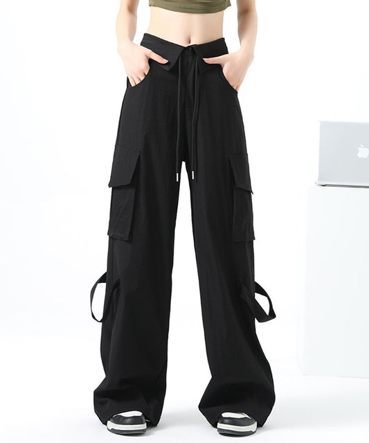 ハイウエスト 折り返し ワイド カーゴ パンツ