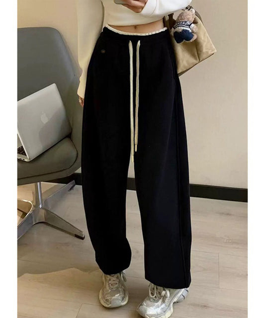 裾絞り ハイウエスト スウェット トラック パンツ