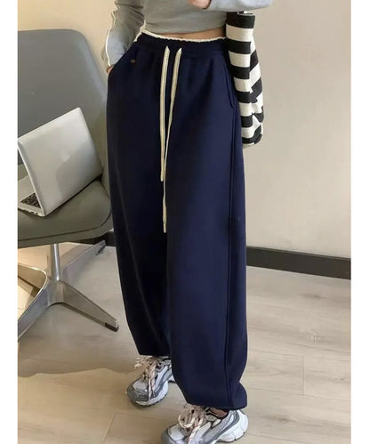 裾絞り ハイウエスト スウェット トラック パンツ