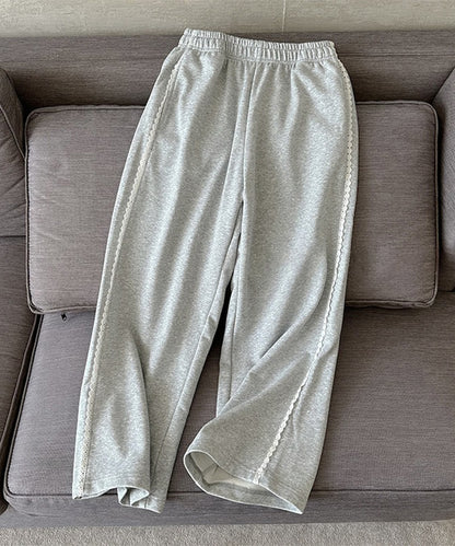 レース使い セミワイド スウェット トラック パンツ