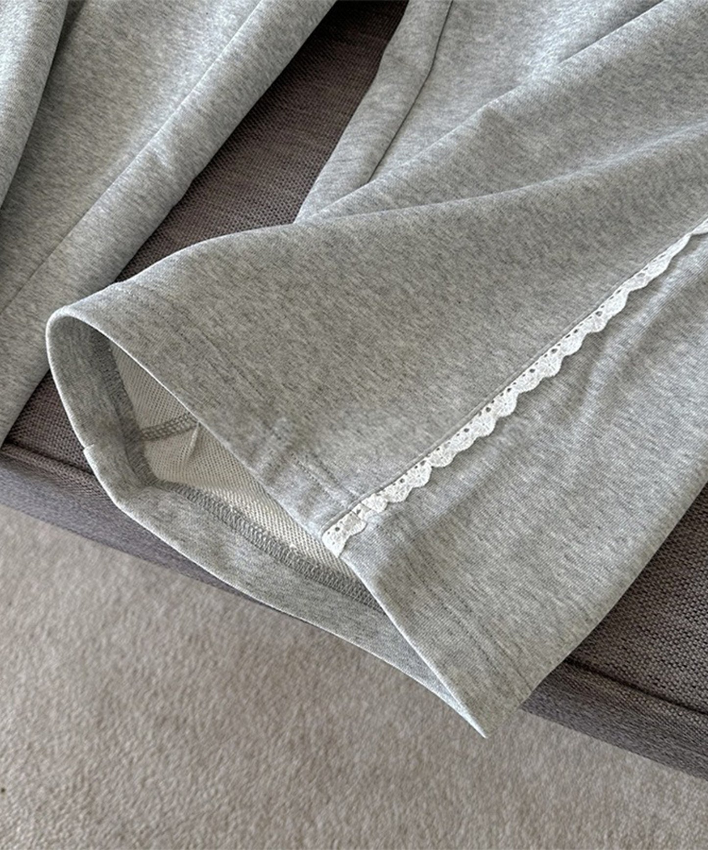 レース使い セミワイド スウェット トラック パンツ