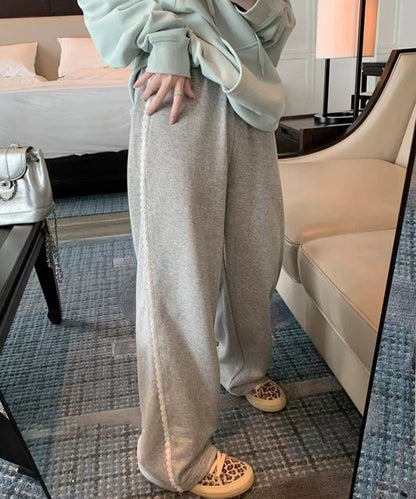 レース使い セミワイド スウェット トラック パンツ