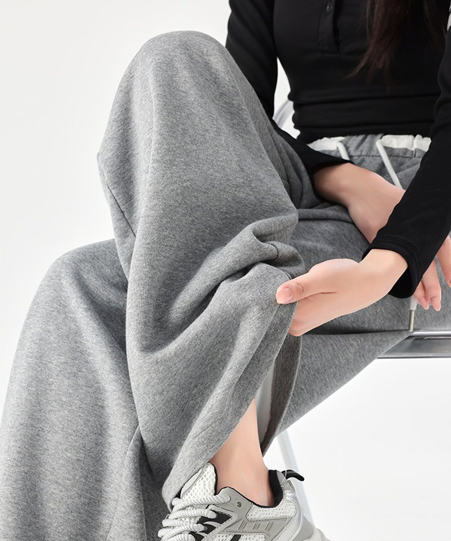 配色 セミワイド スウェット トラック パンツ