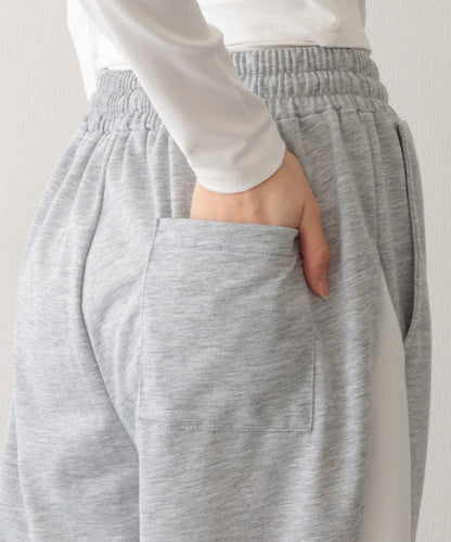 配色 切り替え 裏毛 ワイド スウェット トラック パンツ