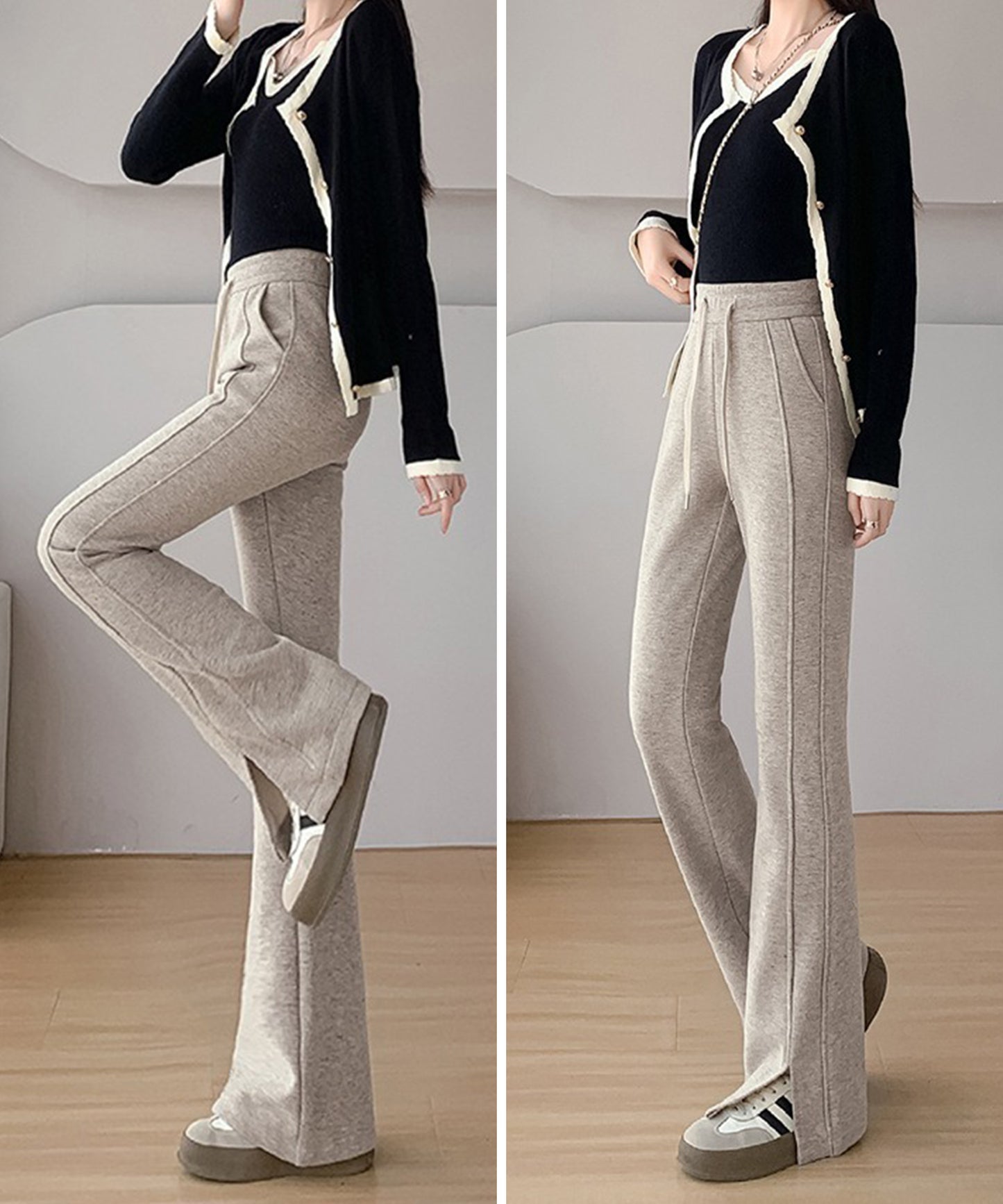 フレア スリット入り スウェット トラック パンツ