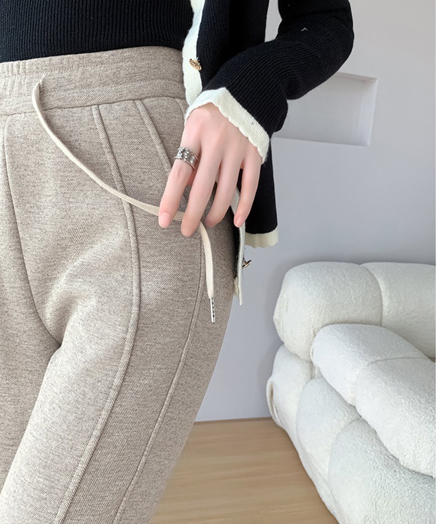 フレア スリット入り スウェット トラック パンツ