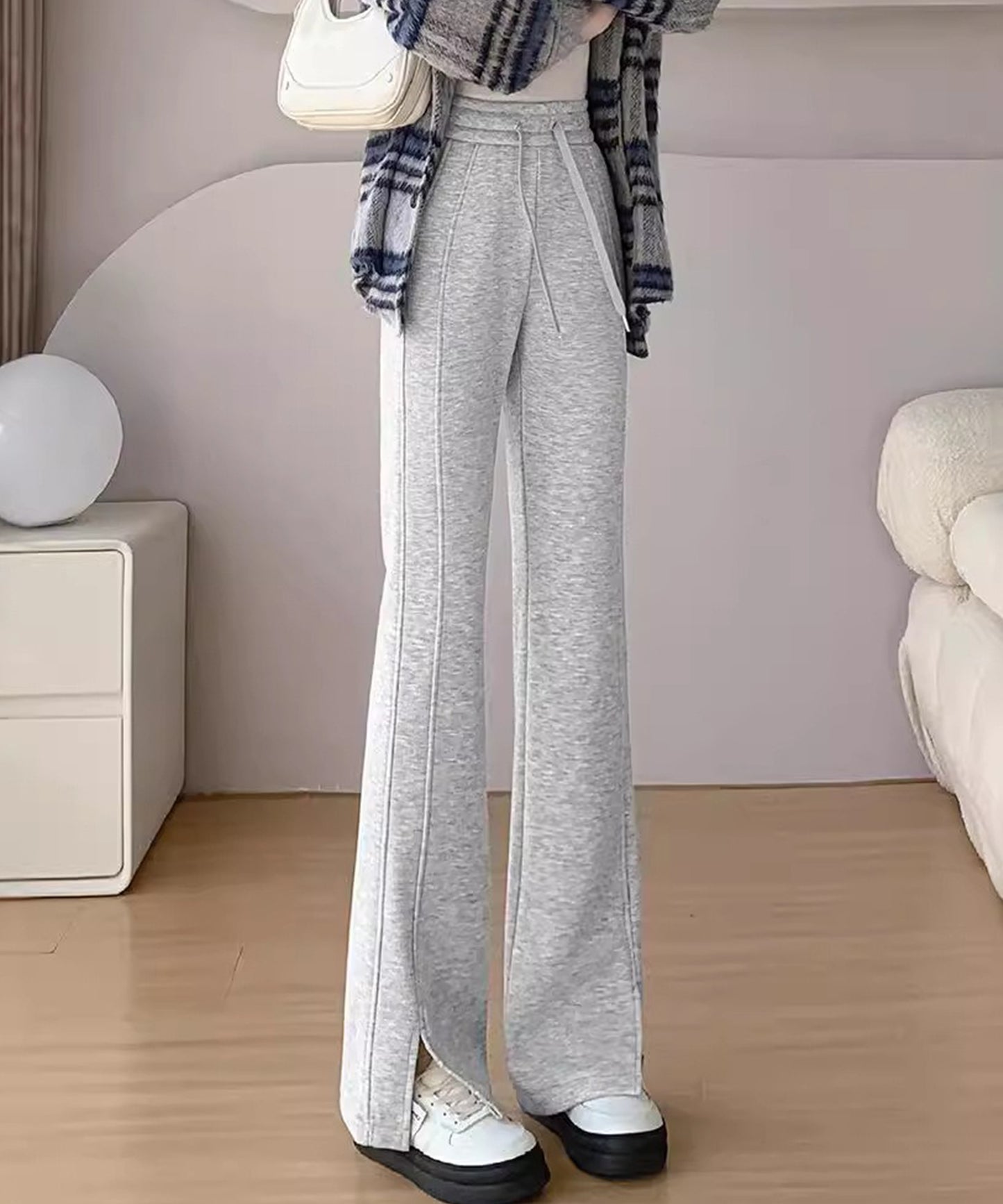 フレア スリット入り スウェット トラック パンツ