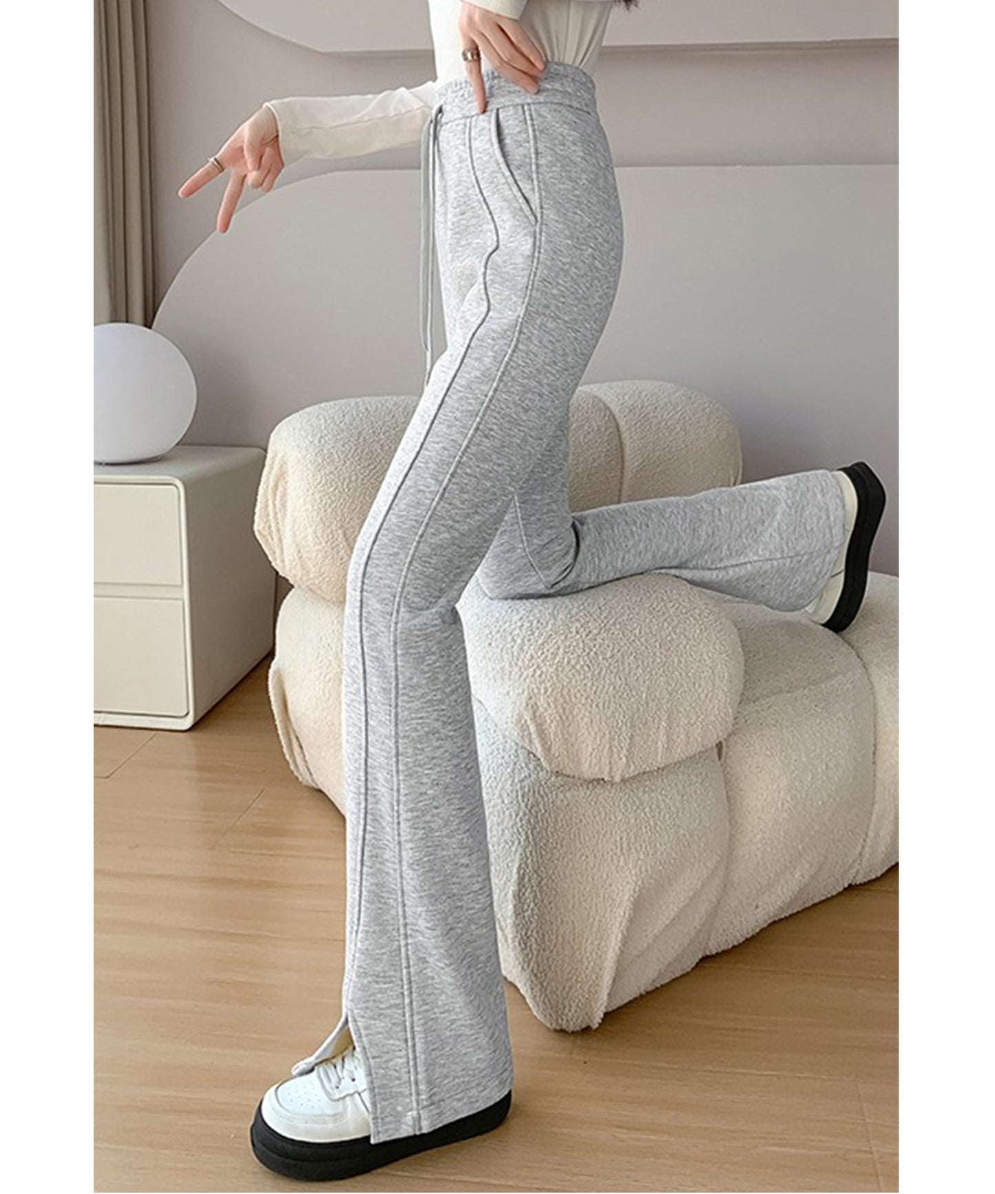 フレア スリット入り スウェット トラック パンツ