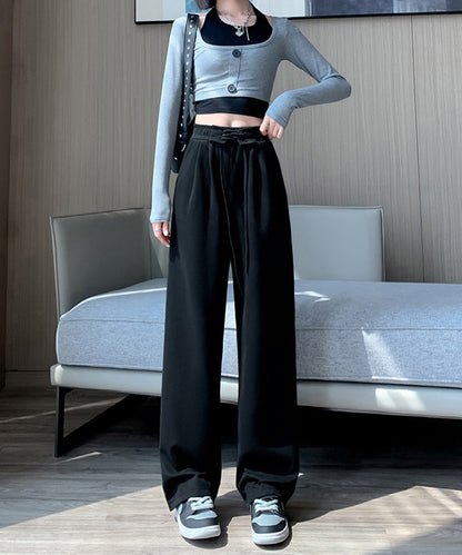 ウエスト レースアップ タック スウェット パンツ