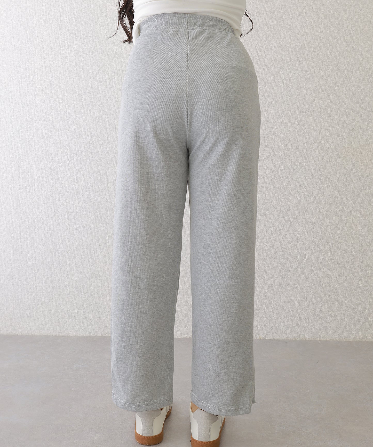 ウエスト レースアップ タック スウェット パンツ