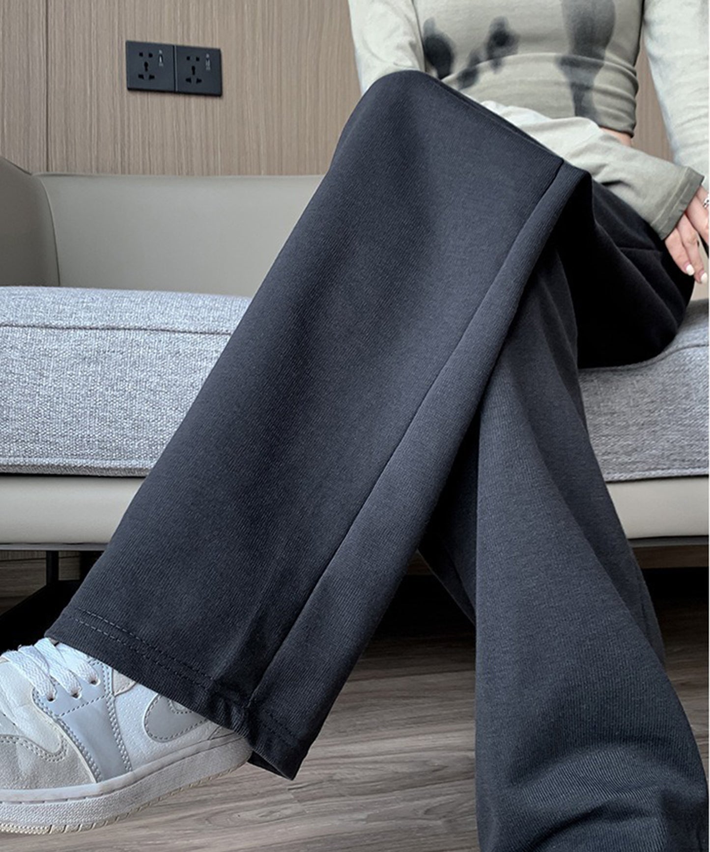 ウエスト レースアップ タック スウェット パンツ