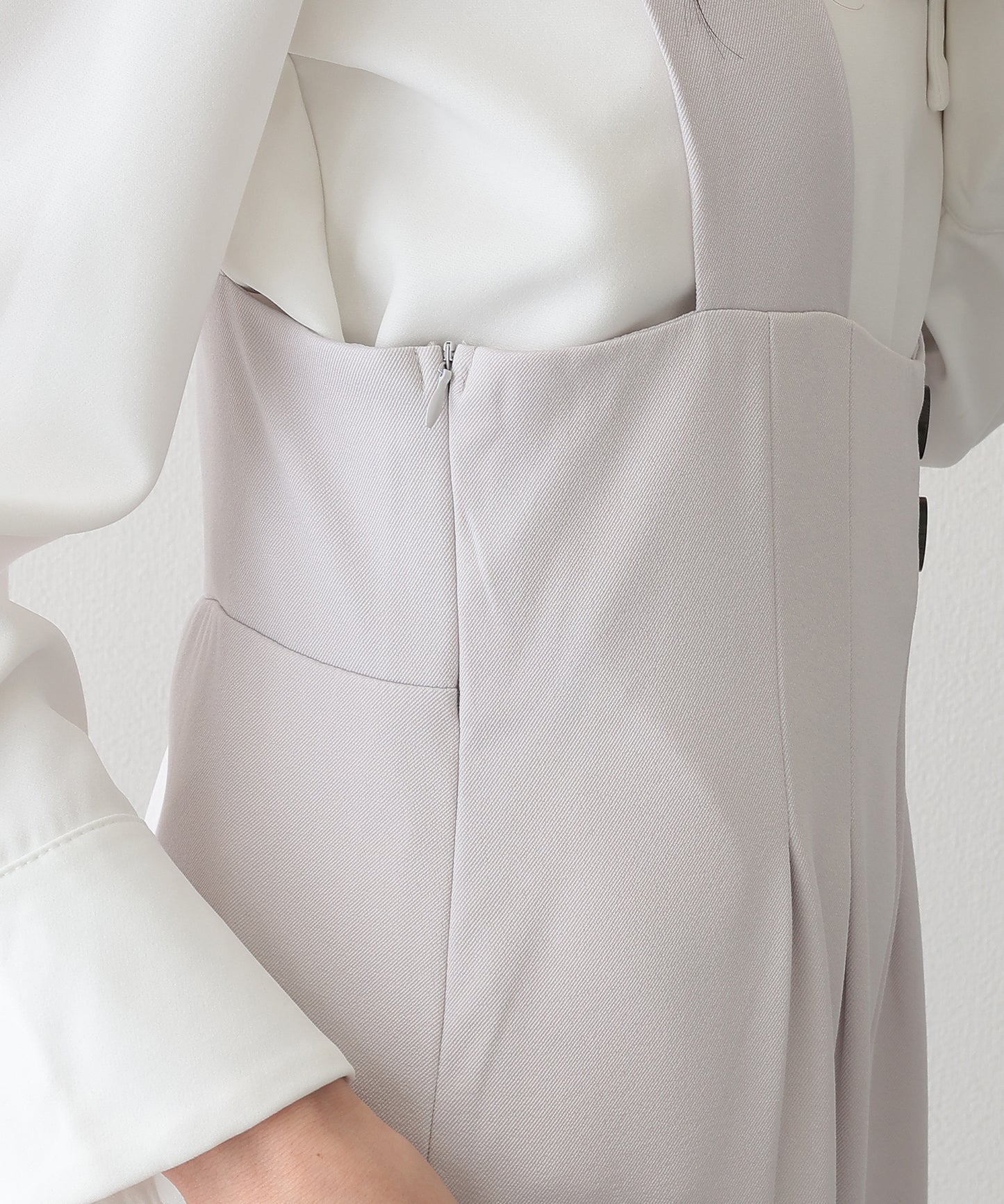 ダブルタック ボタン ハイウエスト サロペット パンツ