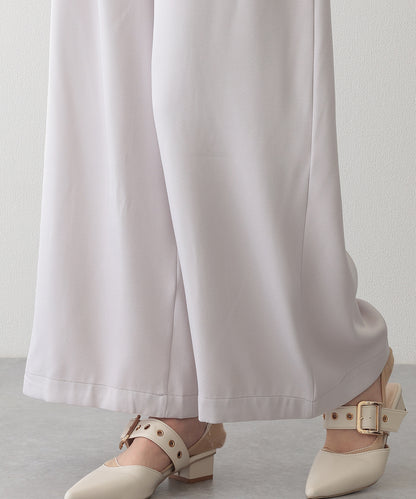 ダブルタック ボタン ハイウエスト サロペット パンツ