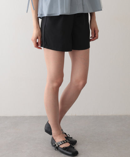 タック ハイウエスト フレア ショート パンツ