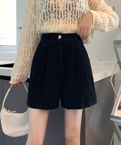 コーデュロイ タック ハイウエスト フレア ショート パンツ