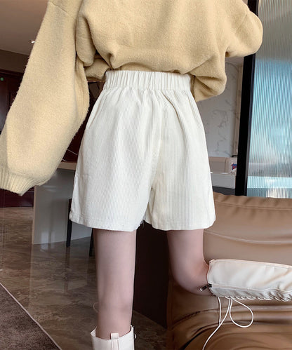 コーデュロイ タック ハイウエスト フレア ショート パンツ