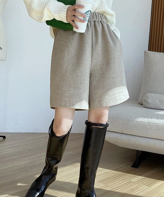 ウールライク ハイウエスト ショート パンツ