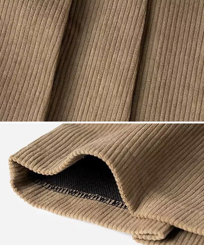 コーデュロイ プリーツ ハイウエスト ショート パンツ