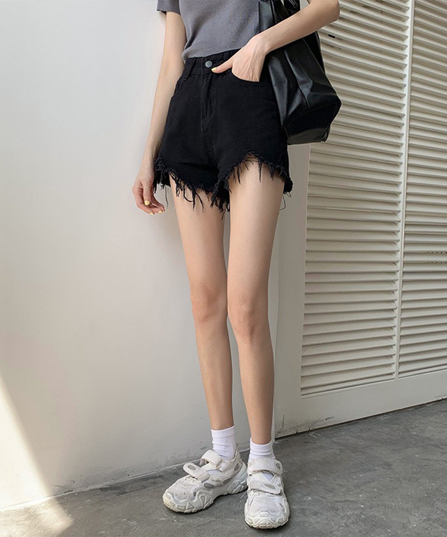 ハイウエスト ダメージ デニム ショート パンツ – Lace Ladies