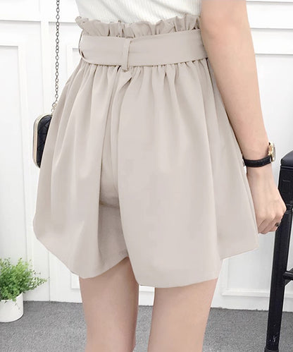 リボン ベルト ハイウエスト ショート パンツ