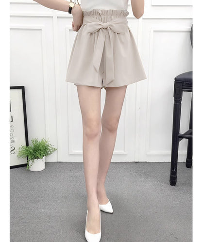 リボン ベルト ハイウエスト ショート パンツ