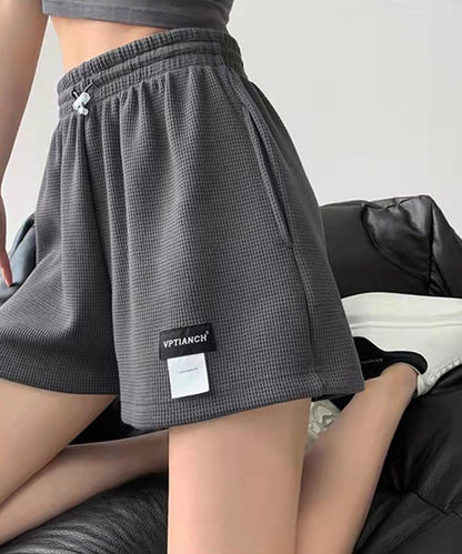 ワッフル ハイウエスト ショート パンツ キュロット