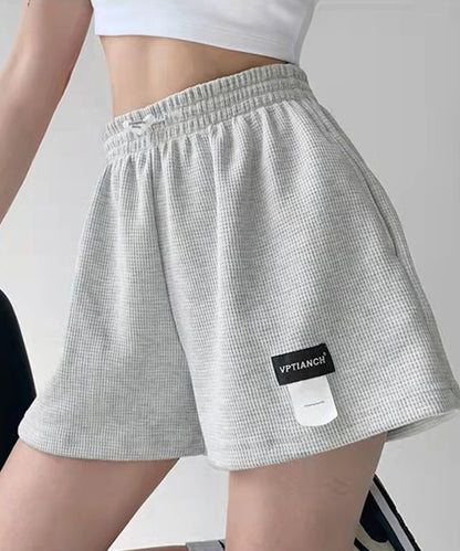 ワッフル ハイウエスト ショート パンツ キュロット