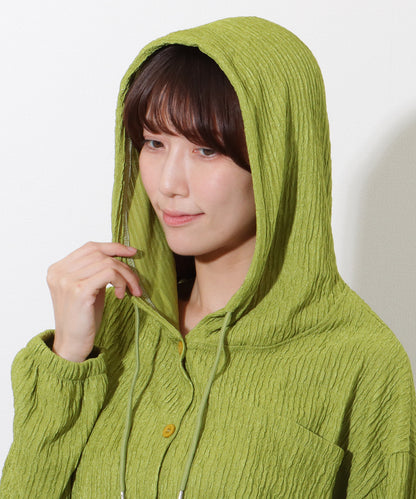 【2点セット】オーバーサイズ フード付き ブラウス ラッシュガード