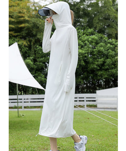 ロング丈 フロント ジップアップ バイザー付き ラッシュガード