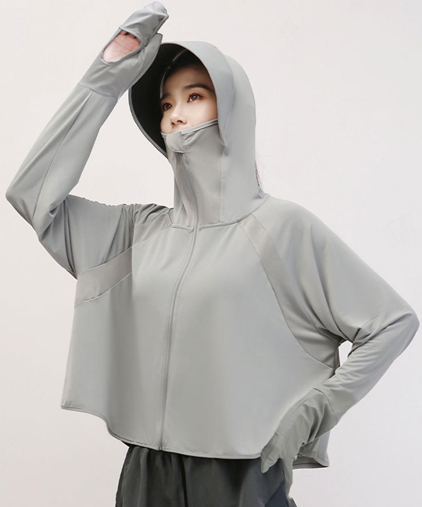 グローブ付き フロントジップ コンパクト 長袖 ラッシュガード