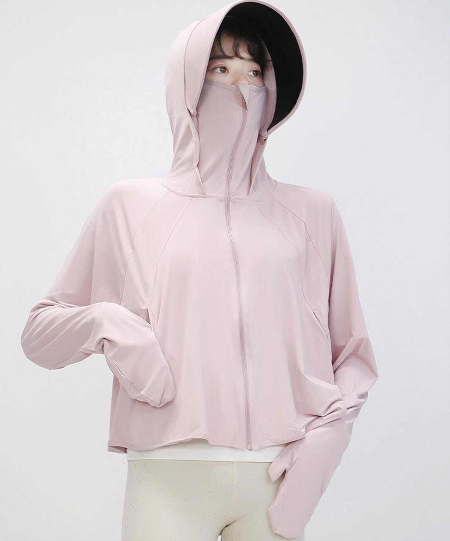 グローブ付き フロントジップ コンパクト 長袖 ラッシュガード