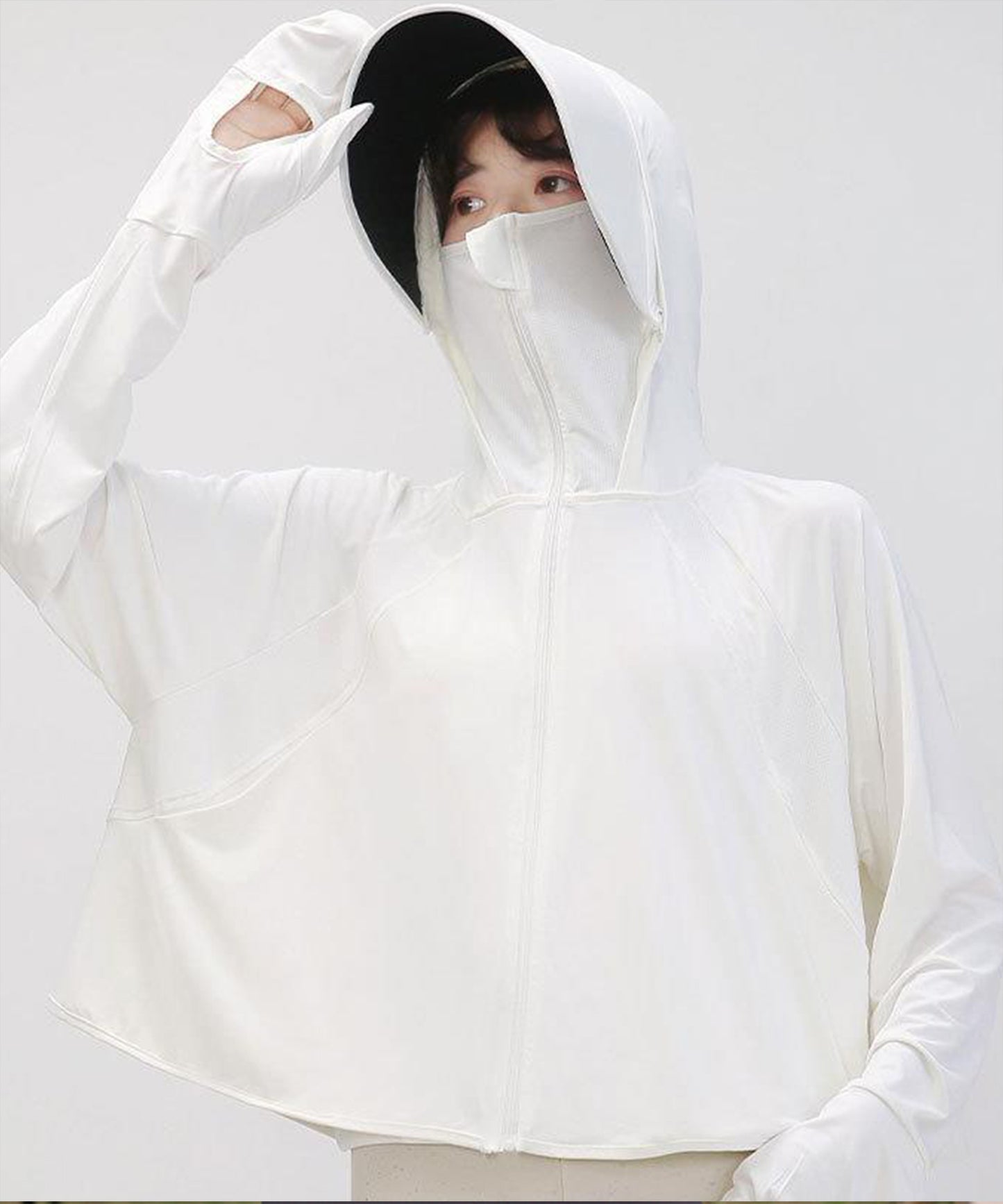 グローブ付き フロントジップ コンパクト 長袖 ラッシュガード