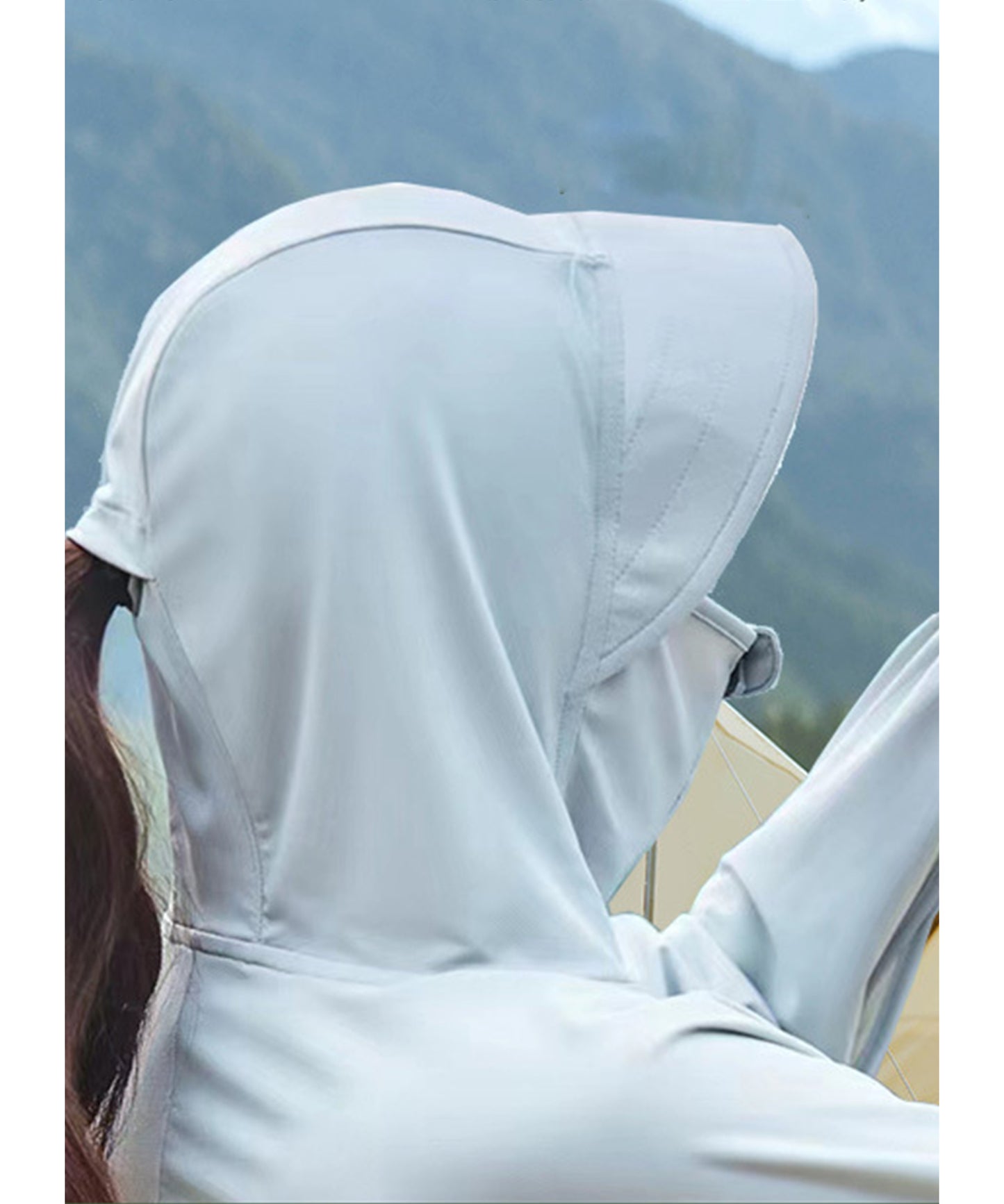 サンバイザー付き ボレロ風 クロップド ジップアップ ラッシュガード