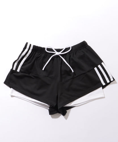 【2点セット】 バイカラー カップ付き 半袖 ラッシュガード