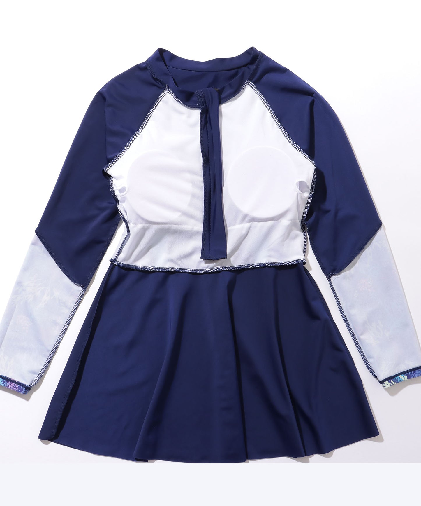 【2点セット】ハーフジップ ハイウエスト ワンピ風 長袖 ラッシュガード