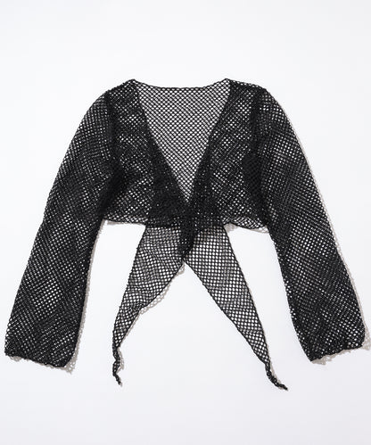 【4点セット】メッシュ ボレロ付き ホルター 三角 ビキニ