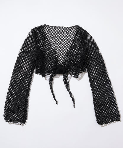 【4点セット】メッシュ ボレロ付き ホルター 三角 ビキニ