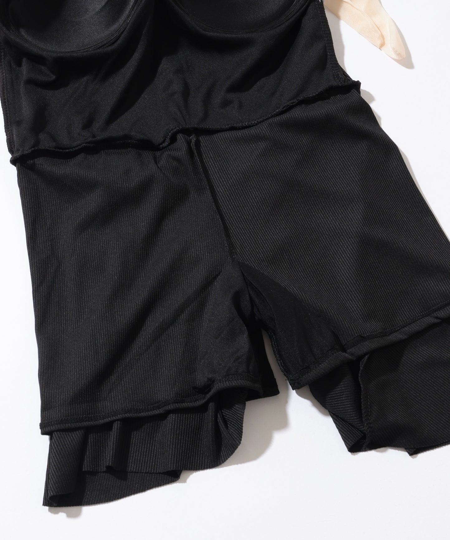 バイカラー ショルダー リボン スイム ワンピース